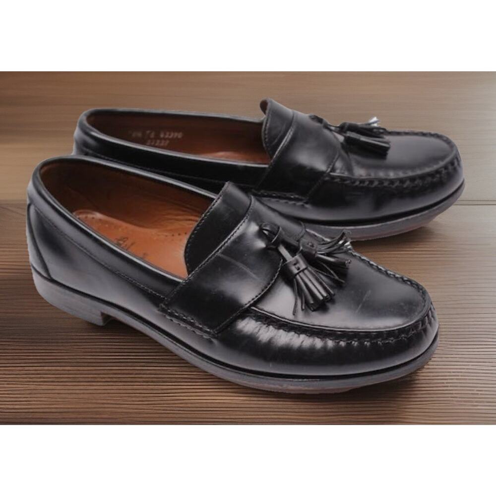 ALLEN EDMONDS STOWE Black Tassel Loafers Shoes Mens Size 11.5 Fast Shipping